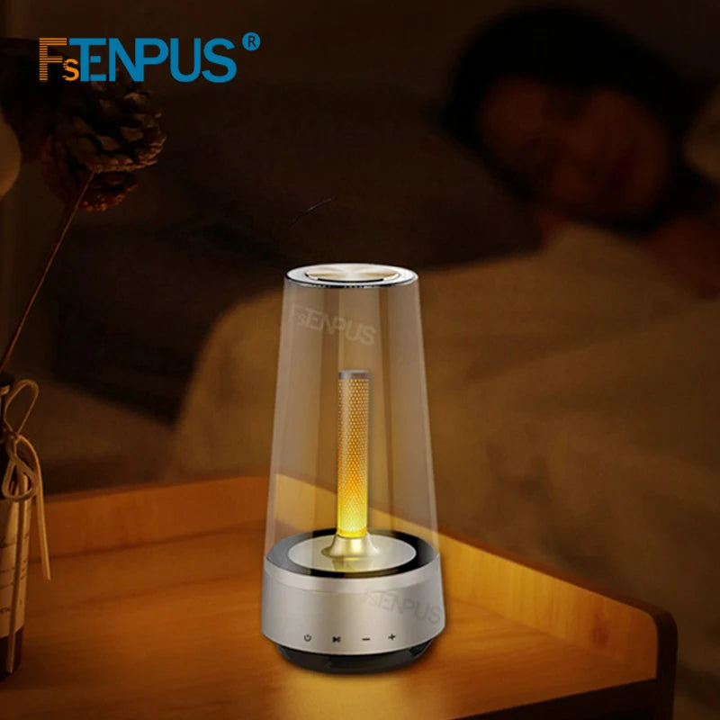 Wireless Bluetooth Speaker Led Flame Candle Lights Portable Loudspeaker Outdoor Atmosphere Light Breathing Lamp for Room Decor