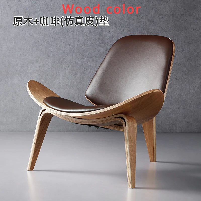 Nordic Solid Wood Ins Celebrity Chair, Creative Art Designer Single Sofa Chair, Smile Airplane Chair, Many Choices