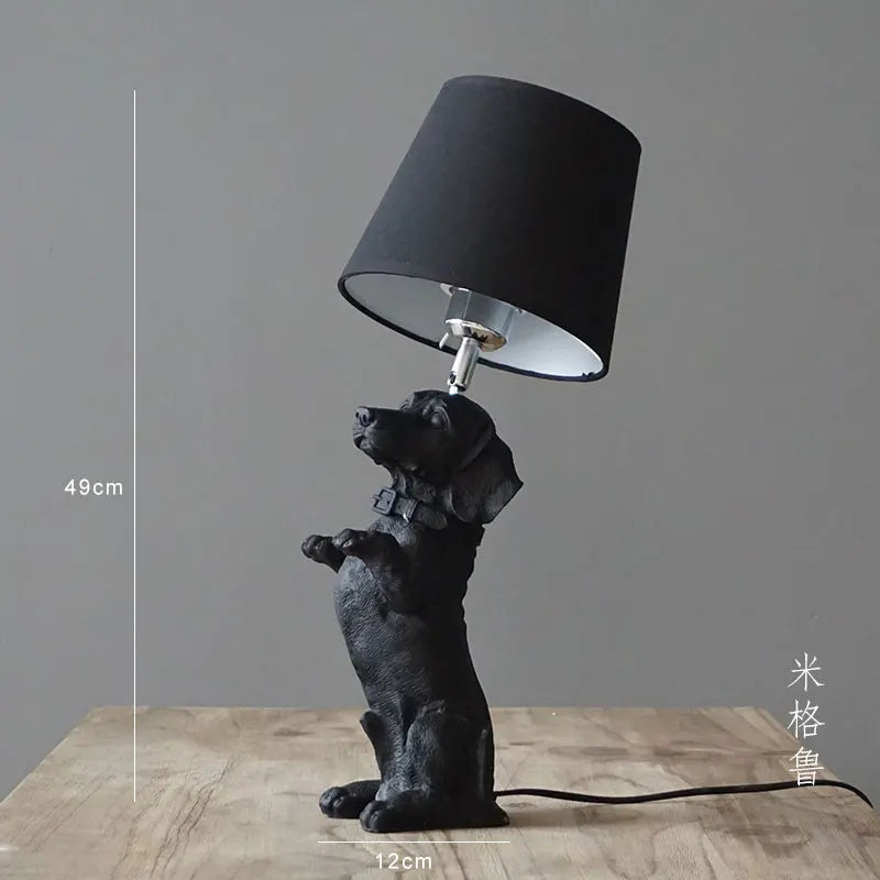 Nordic Puppy Table Lamp Modern Resin Animal Bedside Lamp Bedroom Living Room Decoration Light Industrial LED Lighting Luminaire