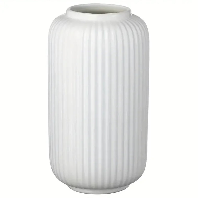 White Ceramic Flower Vase，Simple Versatile Ceramic Vase Ornaments，Living Room TV Cabinet Vase Porch Decoration