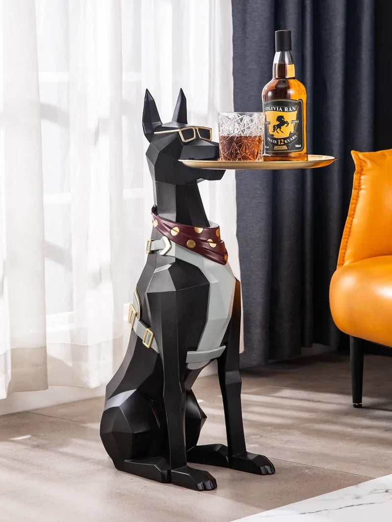 Nordic Art Home Decor Doberman Dog Statue Living Room Decoration Large Resin Animal Sculpture Room Decor Home Accessories Statue