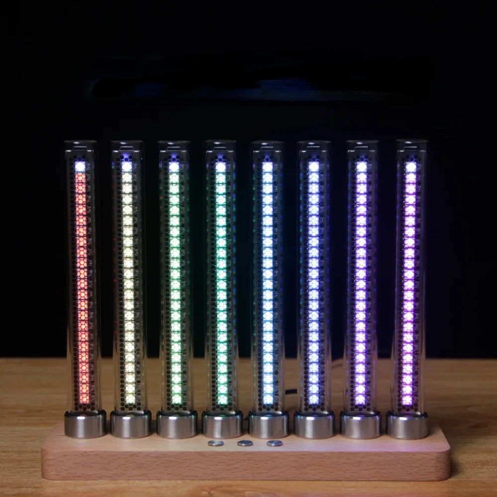 Music Spectrum Analog Glow Tube Level Indicator VU Meter Music Rhythm Ambient Light LED Pickup Lamp