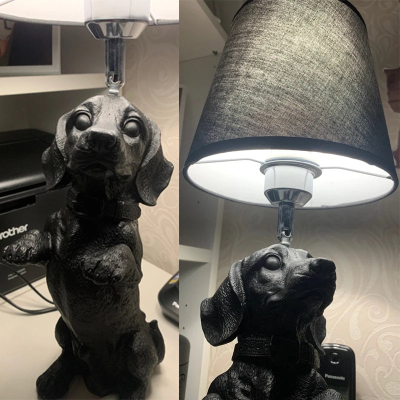 Nordic Puppy Table Lamp Modern Resin Animal Bedside Lamp Bedroom Living Room Decoration Light Industrial LED Lighting Luminaire