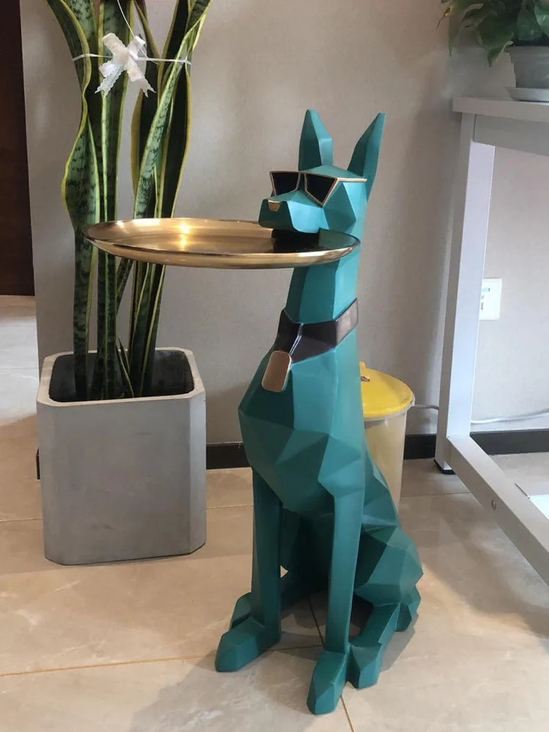 Nordic Art Home Decor Doberman Dog Statue Living Room Decoration Large Resin Animal Sculpture Room Decor Home Accessories Statue