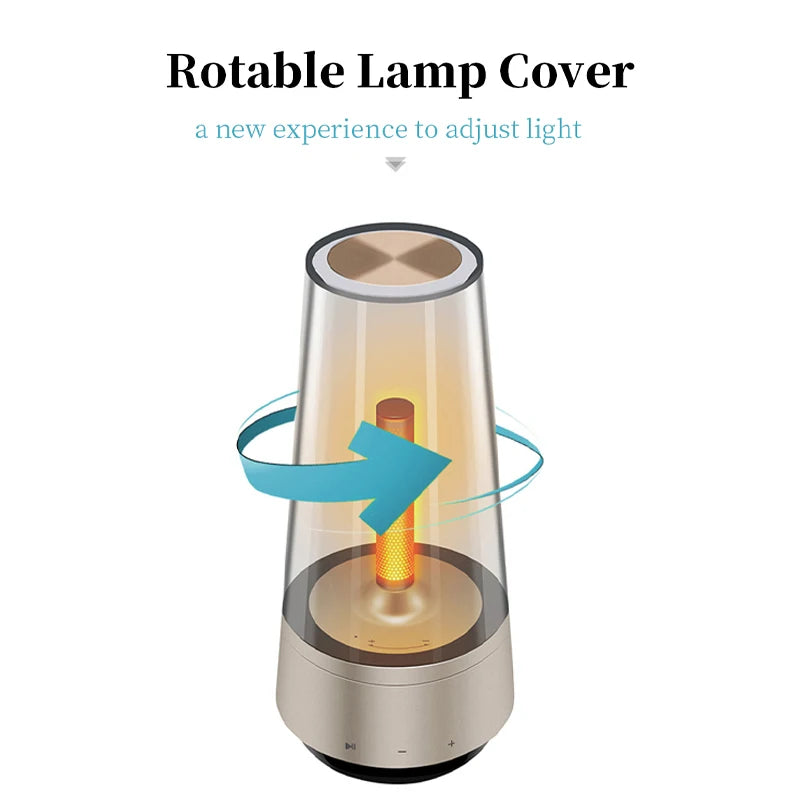 Wireless Bluetooth Speaker Led Flame Candle Lights Portable Loudspeaker Outdoor Atmosphere Light Breathing Lamp for Room Decor