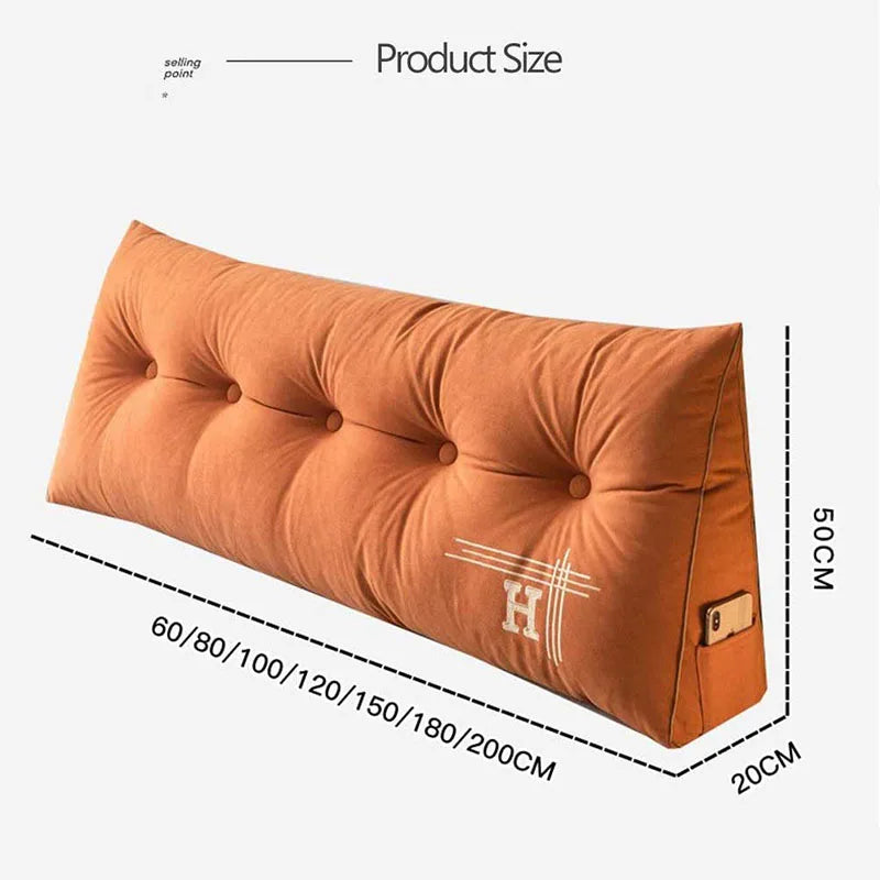 Nordic Removable Bedside Cushion Triangular Bed Backrests Large Pillows for Home Soft Backrest Pillow Cushions Headboard Cover